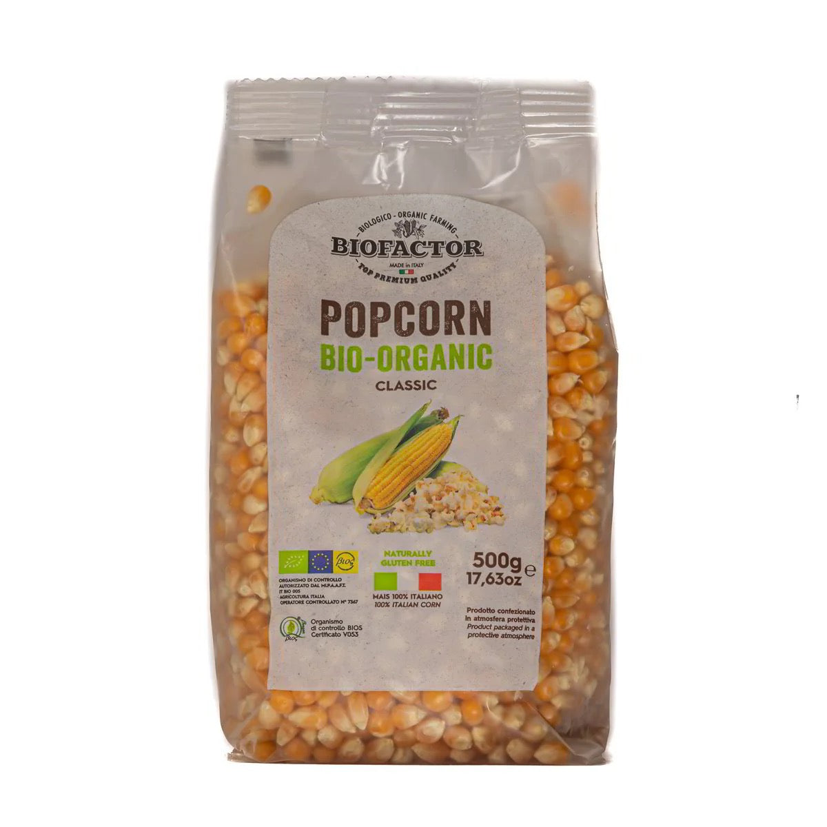 Bio Factor - Organic Classic Yellow Popcorn | Gluten Free | 500g