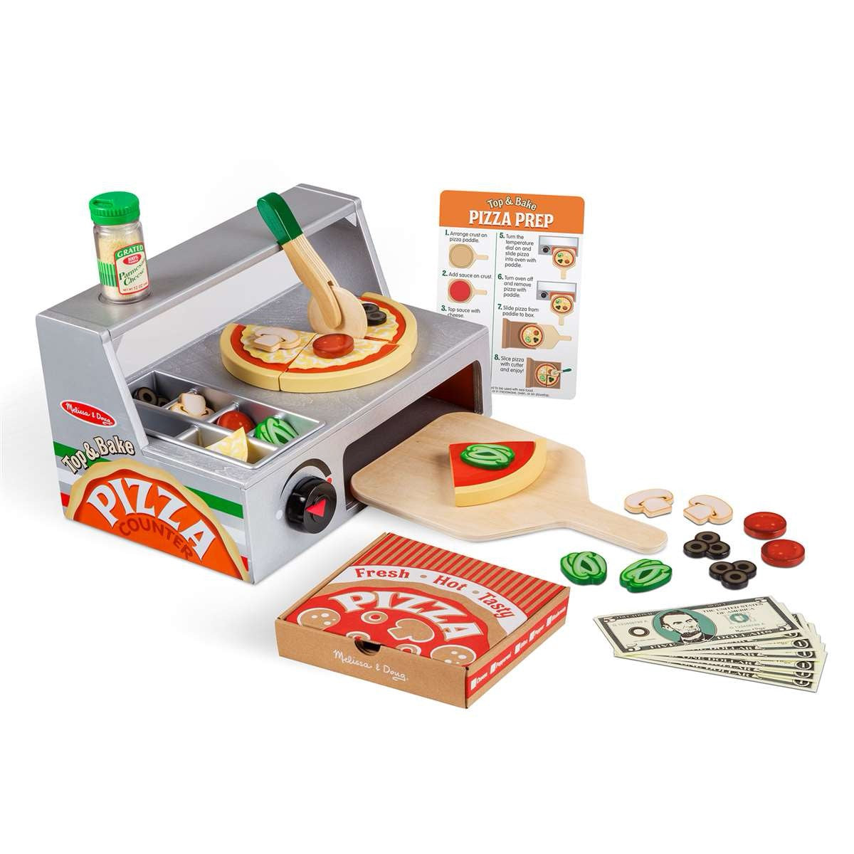 Melissa & Doug Top & Bake Pizza Counter - Wooden Play Food 3Y+ Melissa & Doug Top & Bake Pizza Counter - Wooden Play Food 3Y+