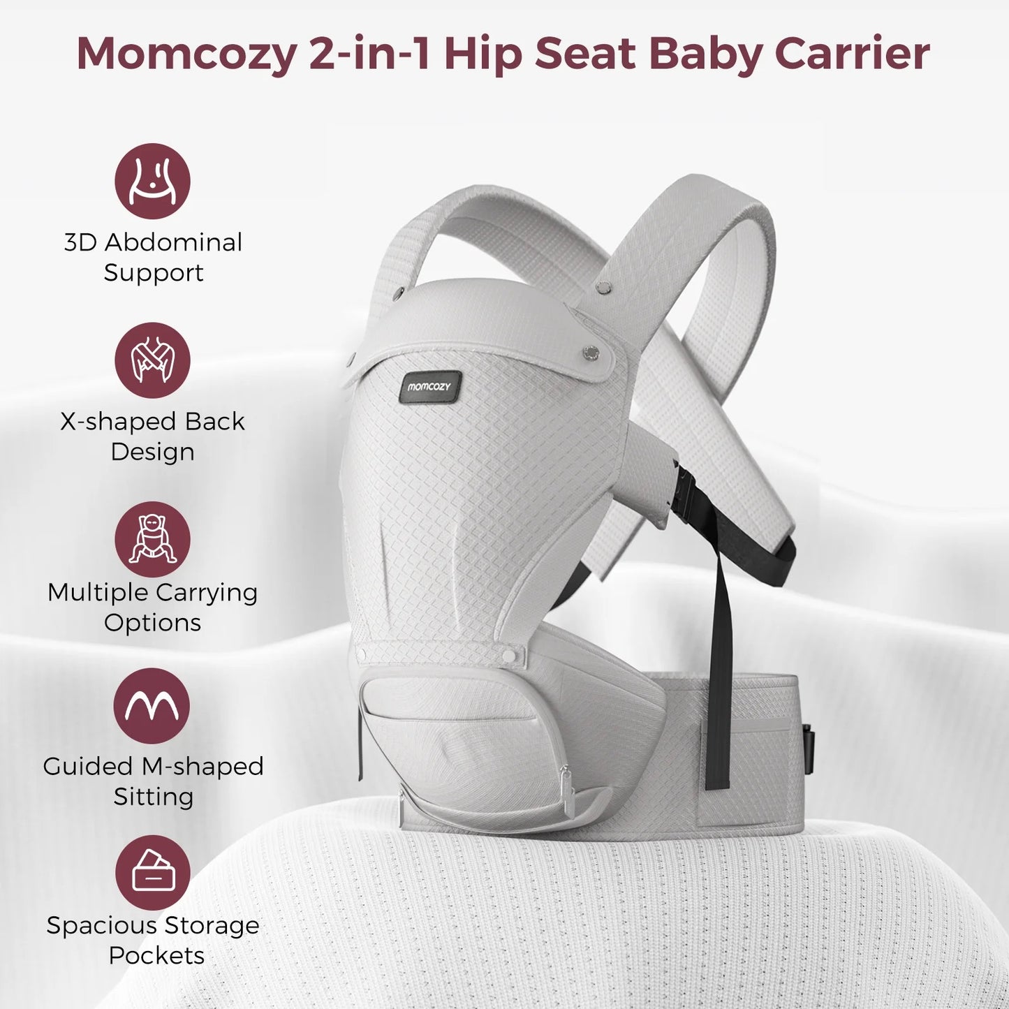 Momcozy - 2-in-1 AIR Hip Seat Carrier | Air Mesh