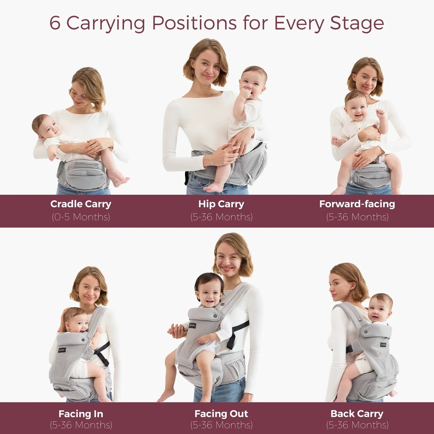 Momcozy - 2-in-1 AIR Hip Seat Carrier | Air Mesh