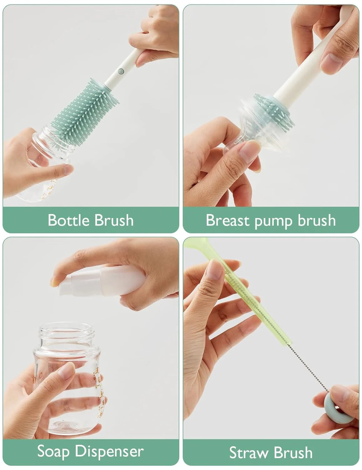 Momcozy - 7 in 1 Bottle Brush + Rack Set Momcozy - 7 in 1 Bottle Brush + Rack Set