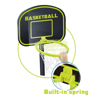 Aojie Sport - Basketball Adjustable Height Set w 4.5" Ball | Ages 6+