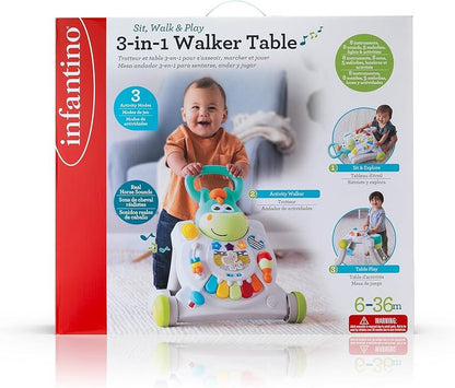 إنفانتينو - طاولة مشاية 3 في 1 للجلوس والمشي واللعب