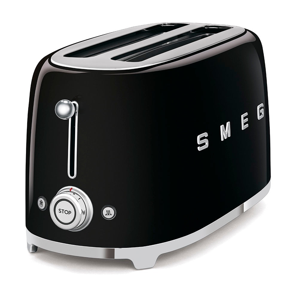 Smeg - Toaster | 2 Slots | Extra Wide | 50's Style Aesthetic | Black