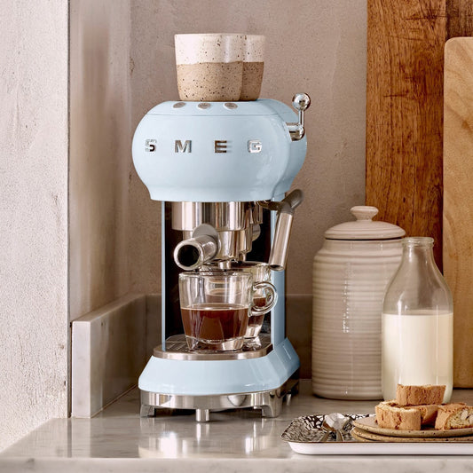 Smeg Manual Espresso Coffee Machine 50's Style Aesthetic White — BambiniJO Jordan