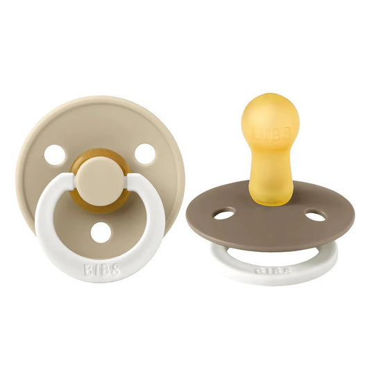 BIBS - Natural Latex Pacifier | Size 1 | 2 Pack | Glow in the Dark | Vanilla - Dark Oak