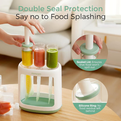 Momcozy - Squeeze Station Baby Food Maker + 5 Reusable Pouches