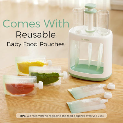 Momcozy - Squeeze Station Baby Food Maker + 5 Reusable Pouches