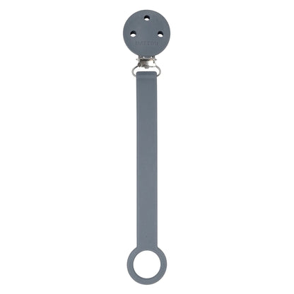 Nattou - Silicone & Rubber Pacifier Clip | 21 cm | Dark Grey