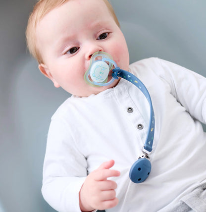 Nattou - Silicone & Rubber Pacifier Clip | 21 cm | Dark Grey