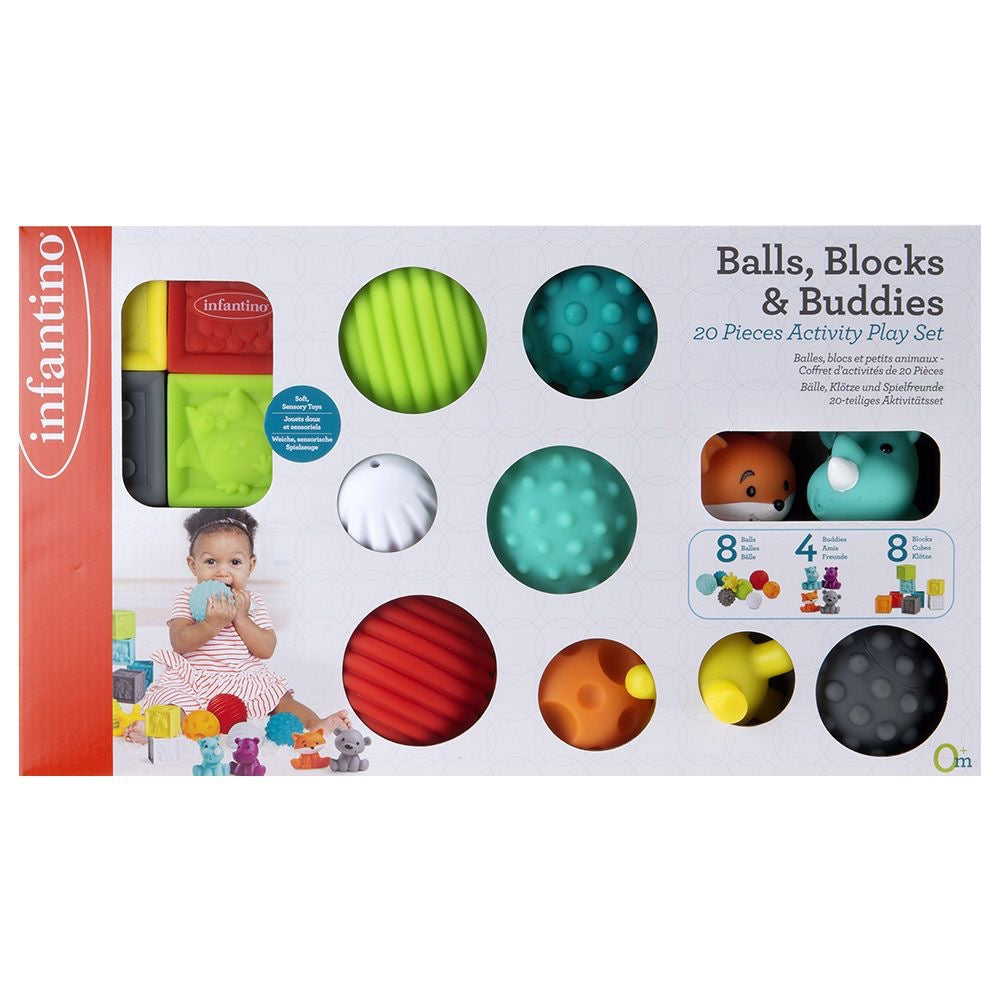 Infantino - Balls, Blocks & Buddies Activity Play Set | 20pcs Infantino - Balls, Blocks & Buddies Activity Play Set | 20pcs