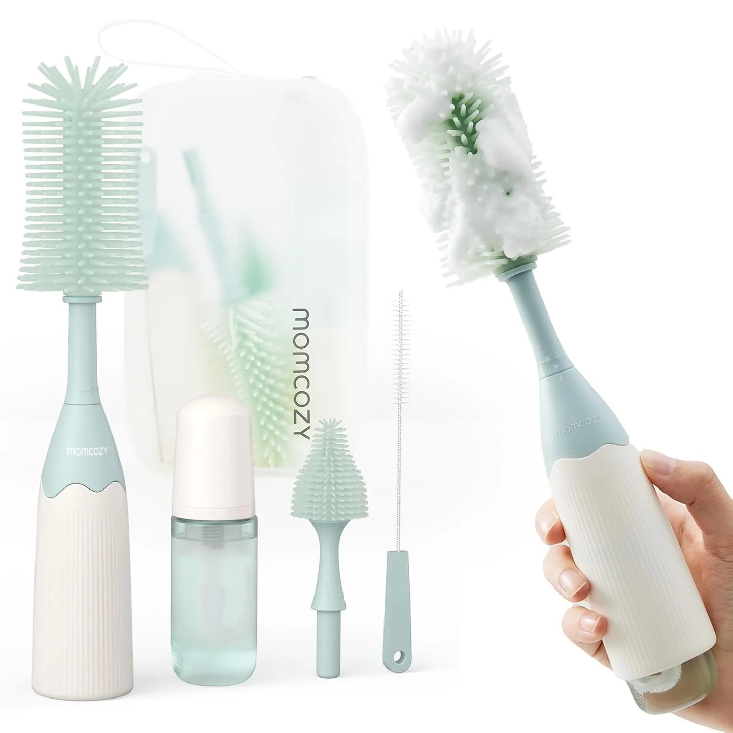 Momcozy - Bottle Brush Kit, Innovative Push-Press Design | Green