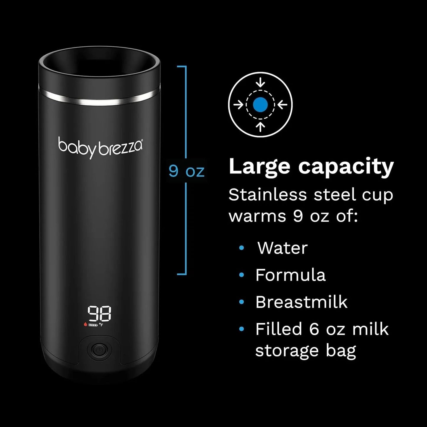 Baby Brezza - Superfast Portable Bottle Warmer | Rechargeable For Formula And Breastmilk