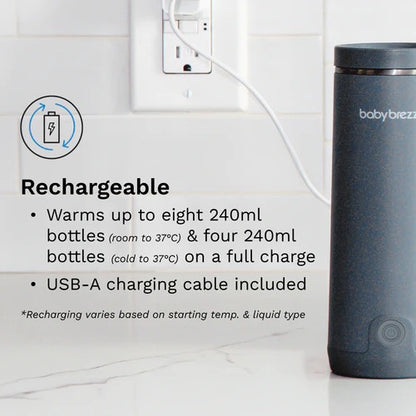 Baby Brezza - Superfast Portable Bottle Warmer | Rechargeable For Formula And Breastmilk