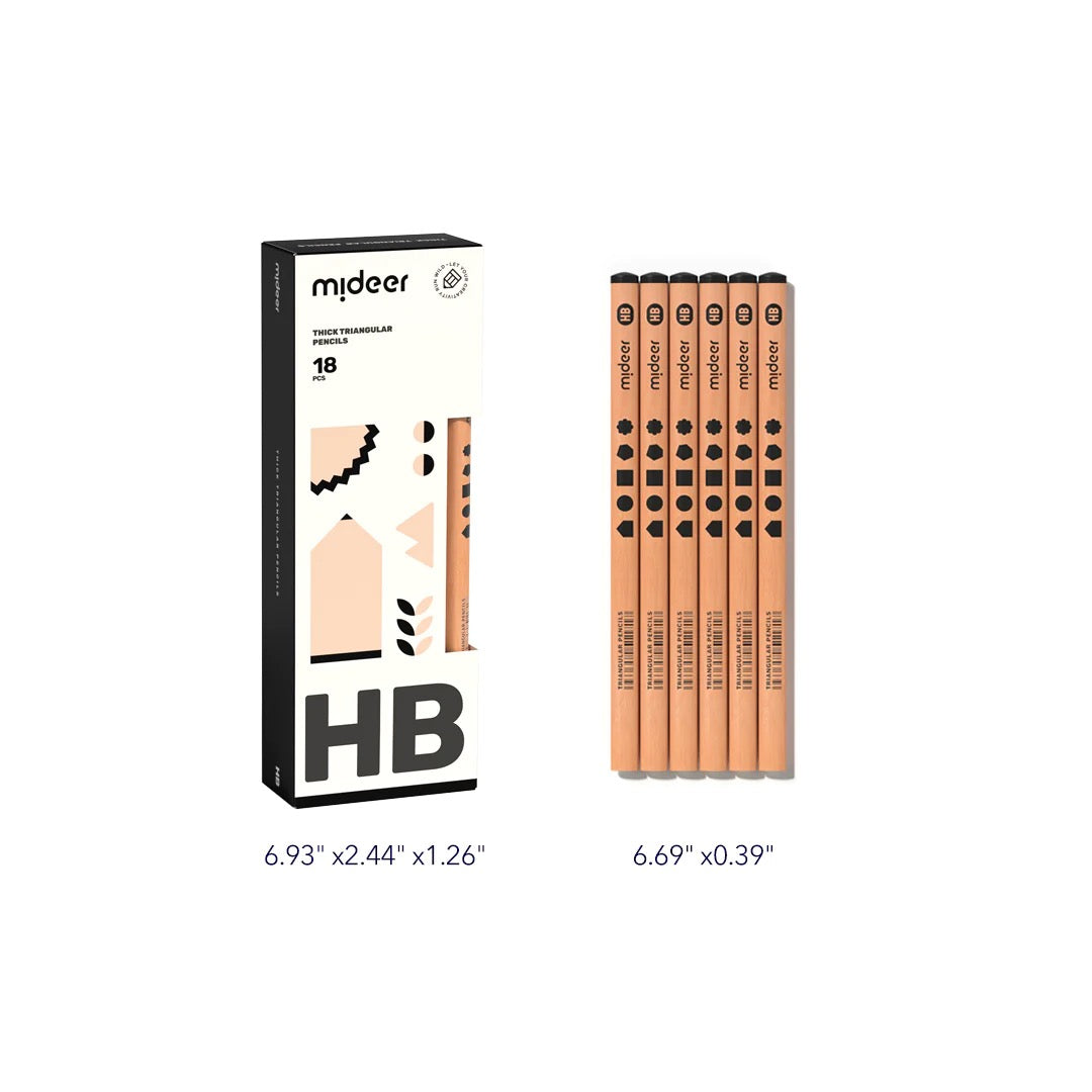 Mideer - Thick Triangular Pencils - HB | 18pc Mideer - Thick Triangular Pencils - HB | 18pc