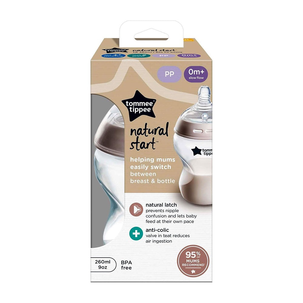 Tommee Tippee Anti-Colic with Slow Flow Breast-Like Teat Baby Bottle 260ml | 0m+