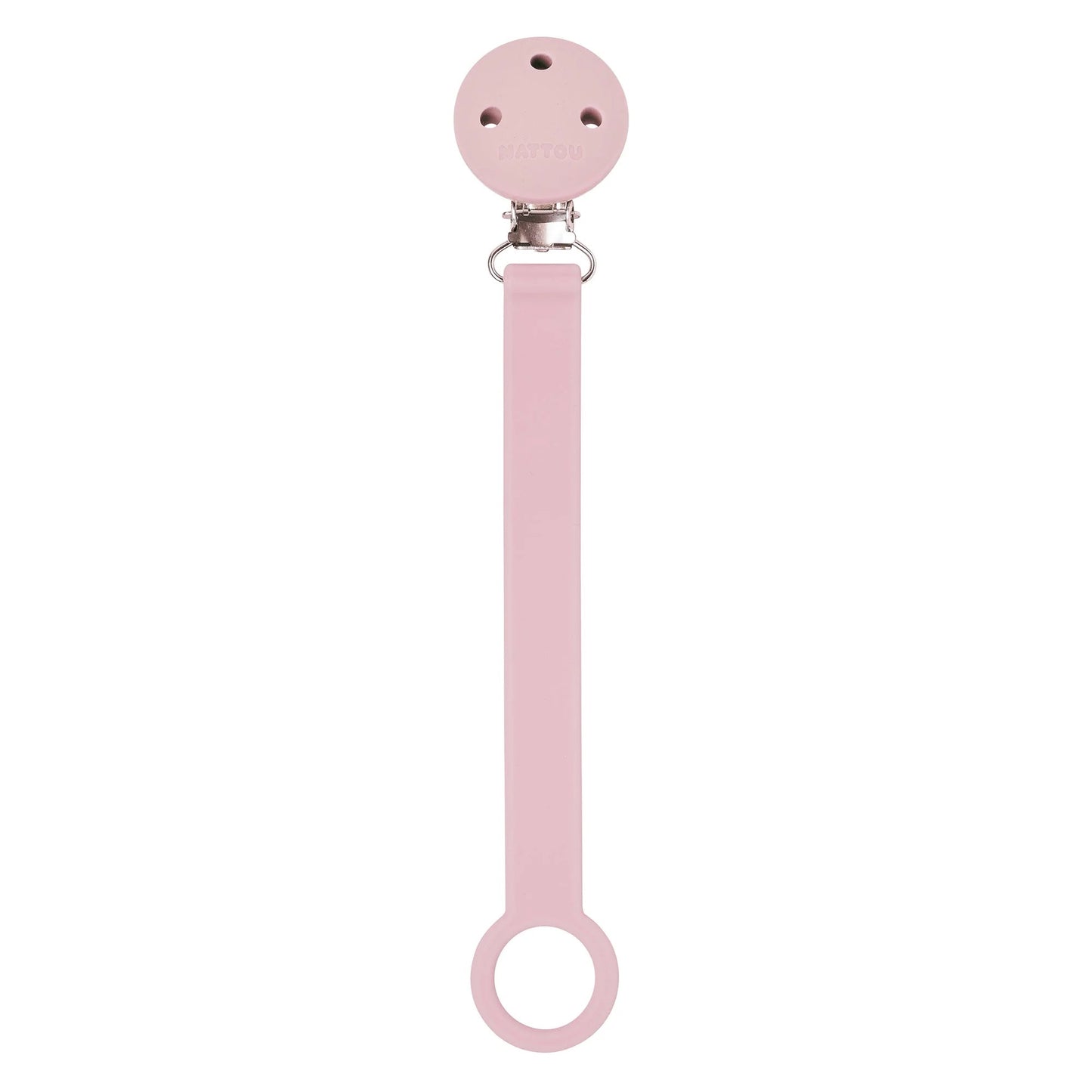 Nattou - Silicone & Rubber Pacifier Clip | 21 cm | Pink