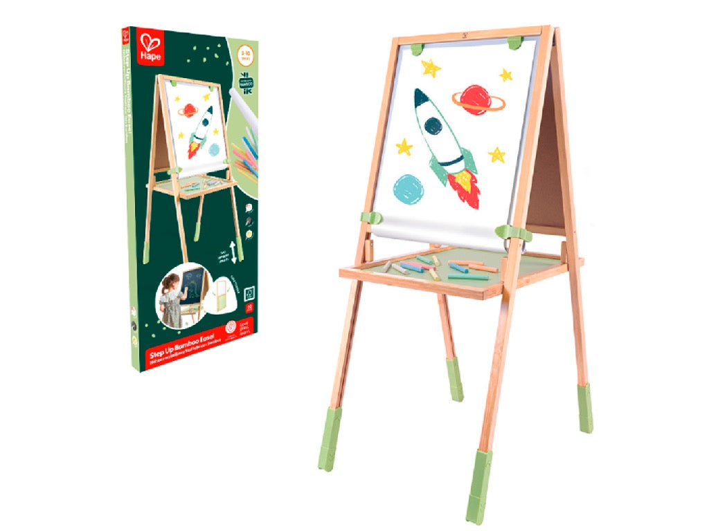 Hape - Step Up Bamboo Easel 20-Piece Set Hape - Step Up Bamboo Easel 20-Piece Set