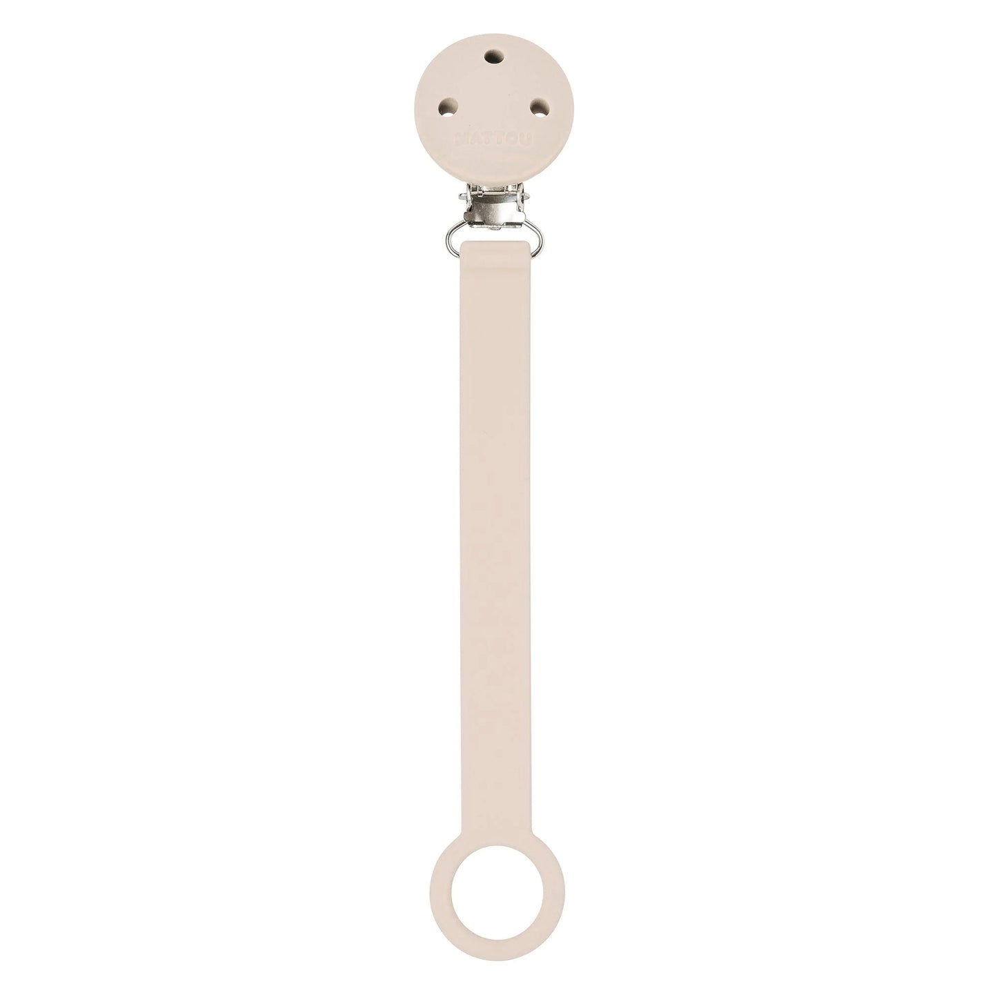 Nattou - Silicone & Rubber Pacifier Clip | 21 cm | Beige