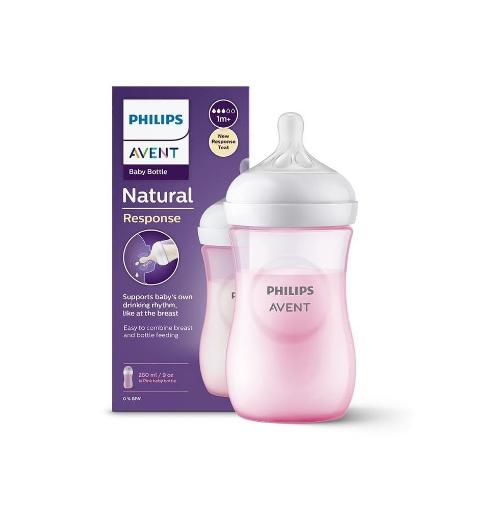 Philips Avent - Natural Baby Bottle 260ml | 1m+ | Pink Philips Avent - Natural Baby Bottle 260ml | 1m+ | Pink