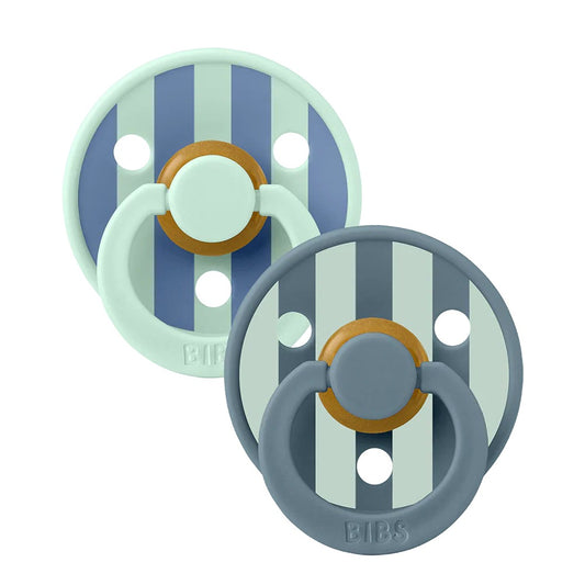 BIBS - Natural Latex Pacifier | Size 1 | 2 Pack | Nordic Mint - Petrol Mix