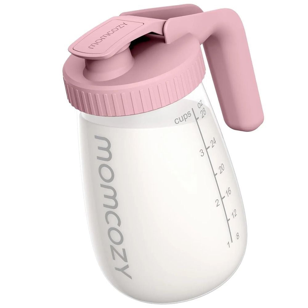 Momcozy - Breast Milk Storage Glass Container | 950ml | Pink Momcozy - Breast Milk Storage Glass Container | 950ml | Pink