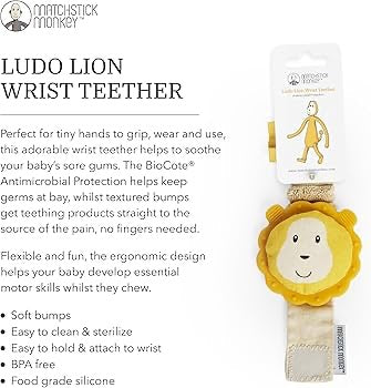 Matchstick Monkey - Lion Wrist Teether Matchstick Monkey - Lion Wrist Teether