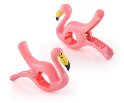 O2COOL - Beach Towel Boca Clips | Flamingo