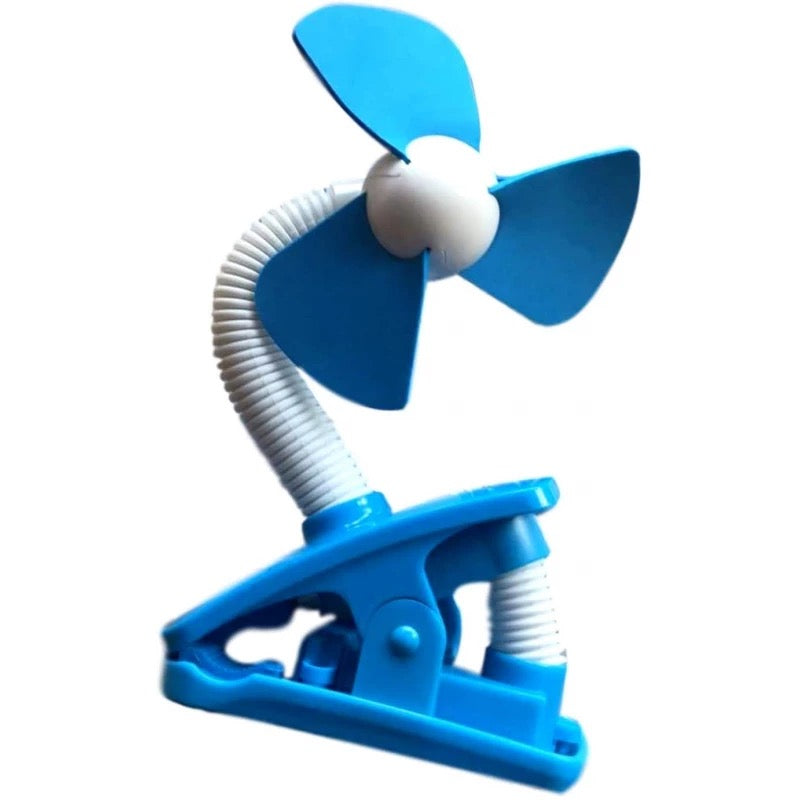 O2COOL - 4-Inch Battery Operated Clip Fan - Light Blue/White