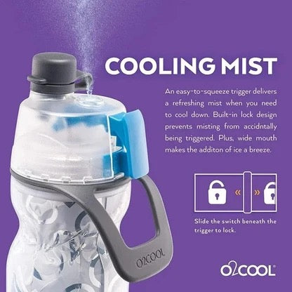 O2COOL - Mist N' Sip Insulated Bottle - 591ml - Ombre Raspberry