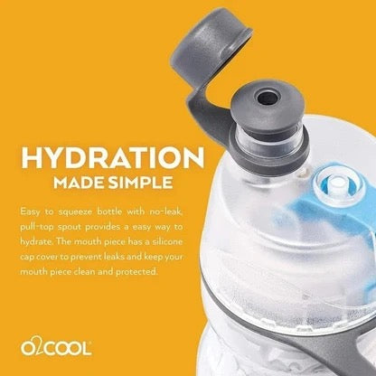 O2COOL - Mist N' Sip Insulated Bottle - 591ml - Ombre Raspberry
