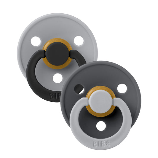 BIBS - Natural Latex Pacifier | Size 2 | 2 Pack | Cloud - Iron Fusion Mix