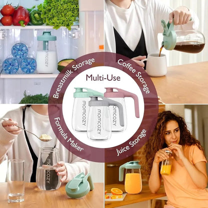 Momcozy - Breast Milk Storage Glass Container | 950ml | Pink