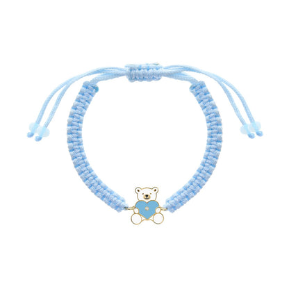 Blue Teddy Bear Kid's Diamond Bracelet