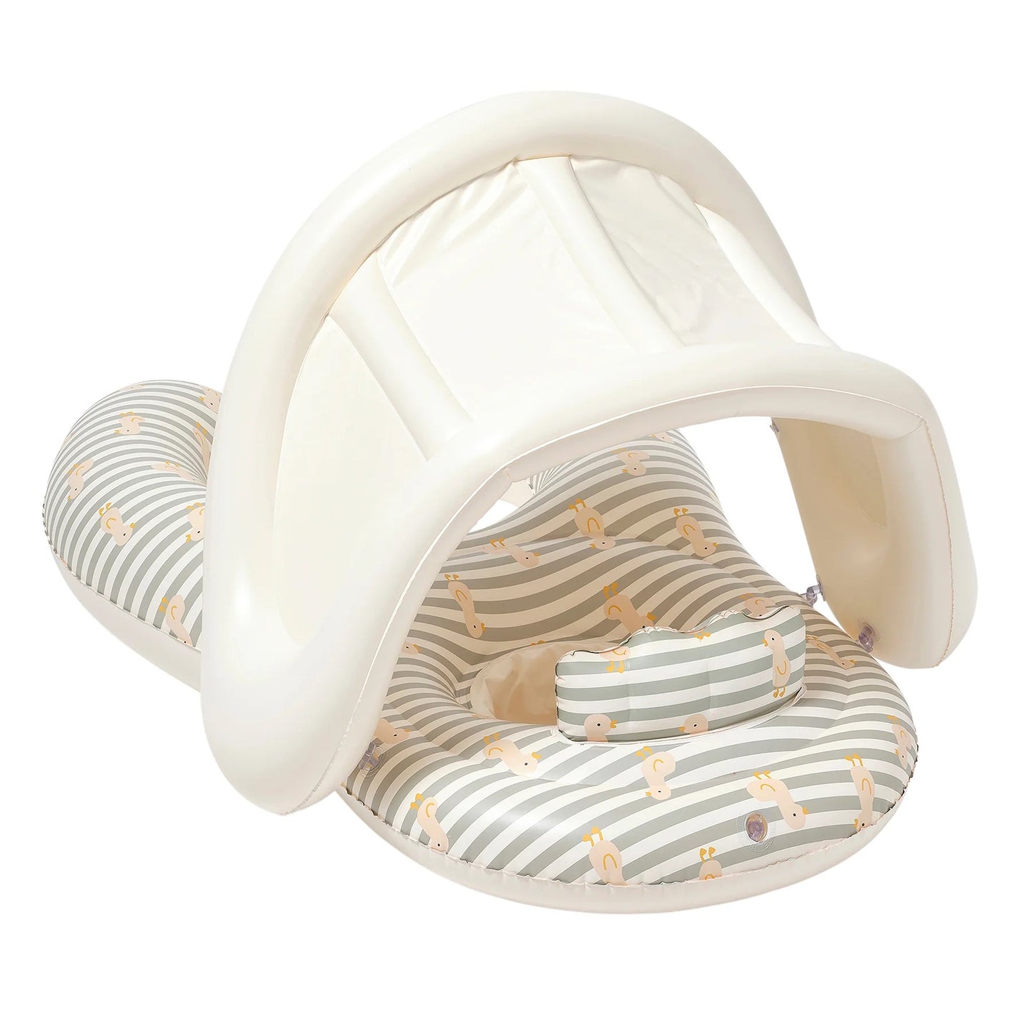 SUNNYLiFE - Float Together Baby Seat with Removable Canopy | Duck Sage Stripe