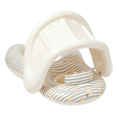 SUNNYLiFE - Float Together Baby Seat with Removable Canopy | Duck Sage Stripe