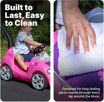 Step2 - Whisper Ride II Kids Push Car | Quick Fold Handle | Pink