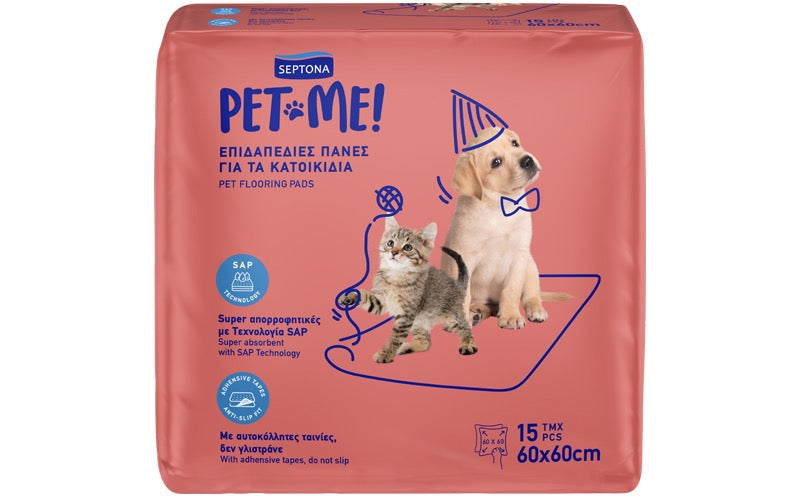 Septona Pet Me | Training Mat Under Pads | 60x60cm | 15pcs Septona Pet Me | Training Mat Under Pads | 60x60cm | 15pcs