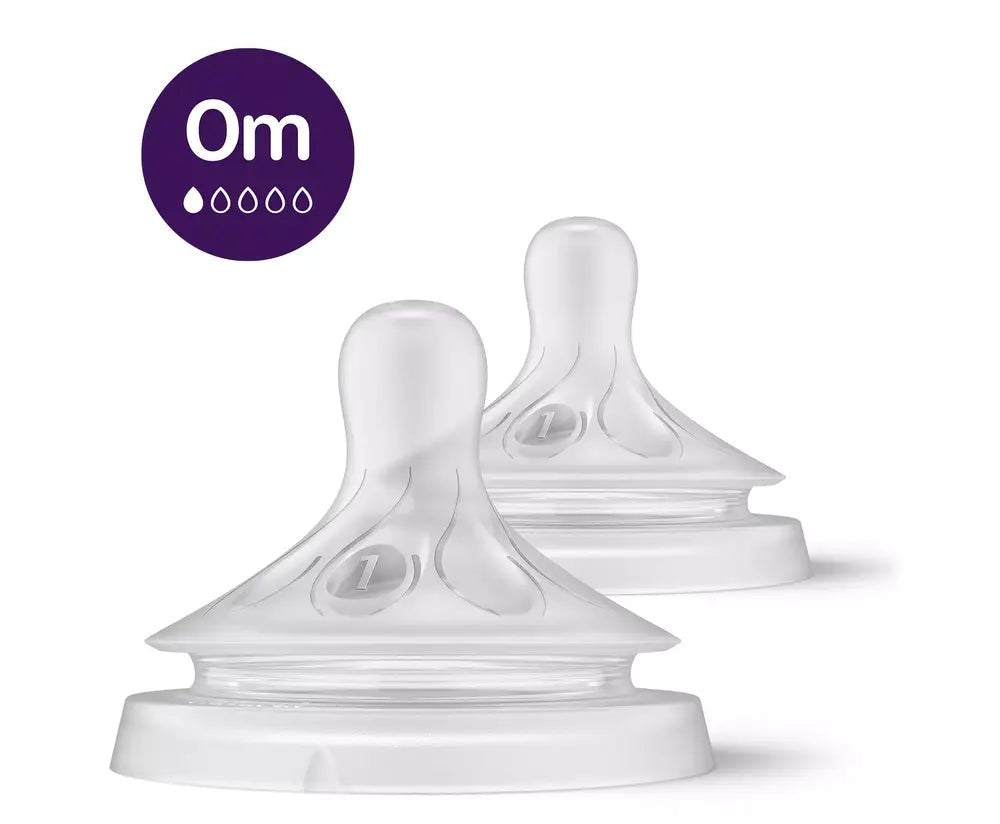 Philips Avent - Natural Response Nipple | 0m | Flow 1 | 2 Pack Philips Avent - Natural Response Nipple | 0m | Flow 1 | 2 Pack