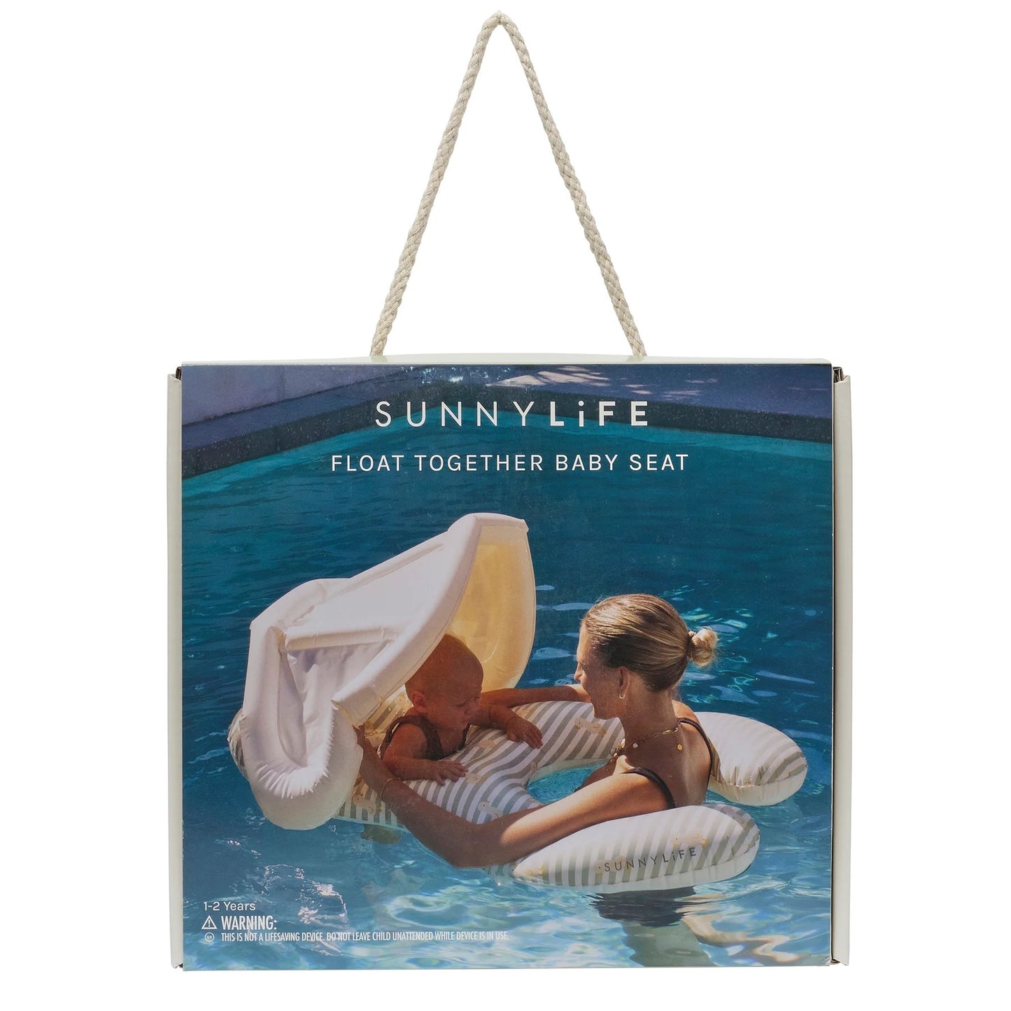 SUNNYLiFE - Float Together Baby Seat with Removable Canopy | Duck Sage Stripe