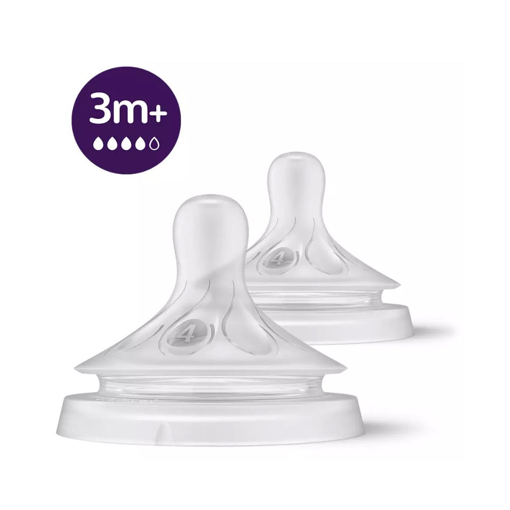 Philips Avent - Natural Response Nipple | 3m+ | Flow 4 | 2 Pack Philips Avent - Natural Response Nipple | 3m+ | Flow 4 | 2 Pack