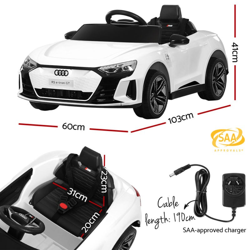 Audi - RS e-tron GT Licensed R/C Ride on Car | White Audi - RS e-tron GT Licensed R/C Ride on Car | White