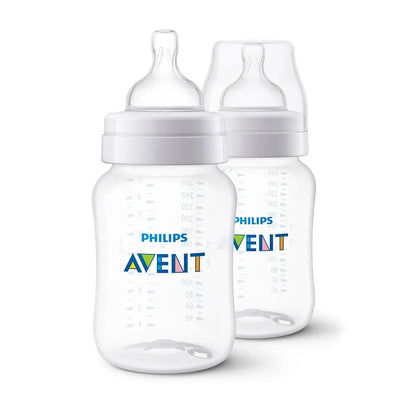 Philips Avent - Anti-Colic Baby Bottle White 260ml | Pack of 2 | 1m+