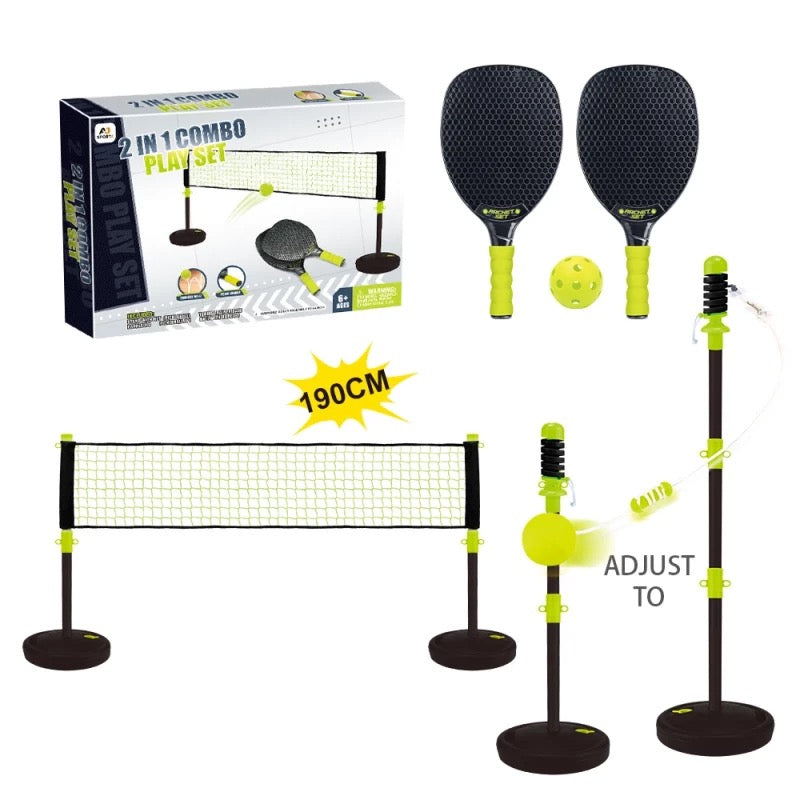 Aojie Sport - 2 In 1 Combo Set | Pickle Ball & Swing Ball Set | Ages 6+ Aojie Sport - 2 In 1 Combo Set | Pickle Ball & Swing Ball Set | Ages 6+