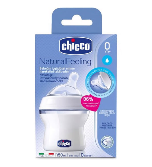 Chicco Natural Feeling Bottle 0m+ 150ml Regular Flow — BambiniJO Jordan