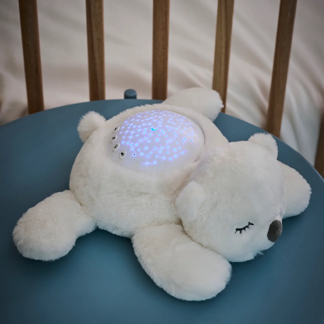 Nattou - Night Lamp Projector Bear | White