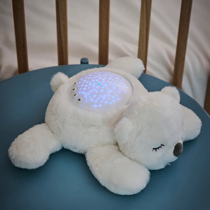 Nattou - Night Lamp Projector Bear | White