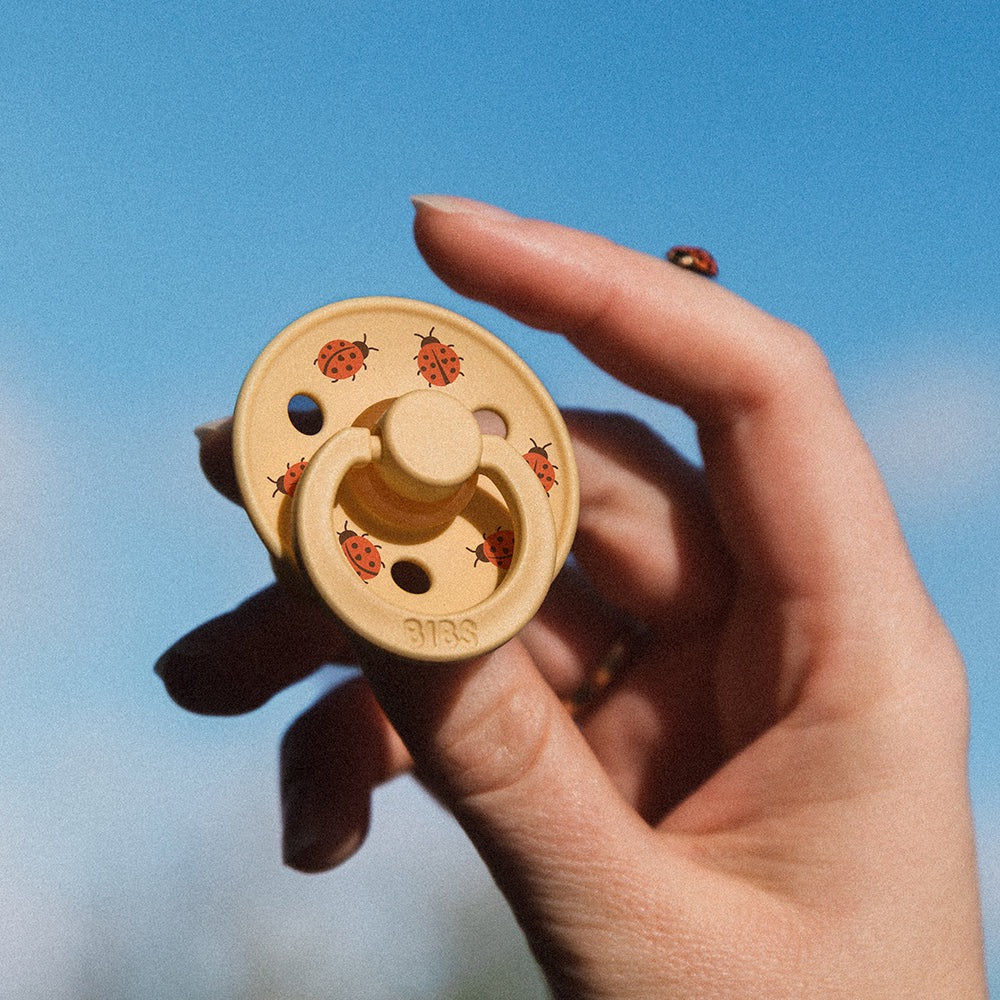 لهاية BIBS - لاتكس طبيعي | مقاس 2 | عبوة من قطعتين | مزيج خنفساء وردية