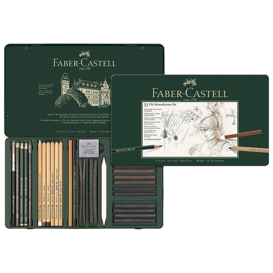 Faber-Castell - Pitt Monochrome Drawing Set | Tin of 33
