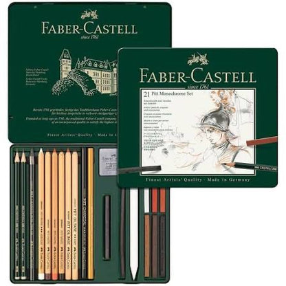 Faber-Castell - Pitt Monochrome Drawing Set | Tin of 21